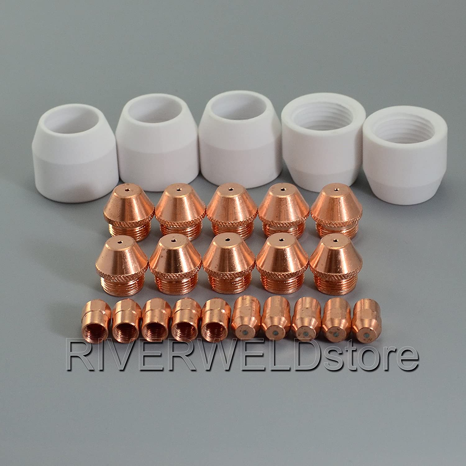 TZ-100 Plasma Electrodes Tip Shroud Fit 80Amp 100Amp 120Amp CUT-100 CUT-120 25pcs