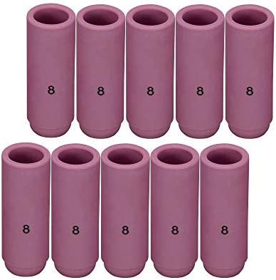 EATBALE For TIG Welding Torch Stubby Gas Lens #10 Glass Cup Kit, Welding Collet Gasket Back Cap Stubby Gas Lens Glass Cup Alumina Nozzle Accessory Kit for TIG WP-17, WP-18, WP-26 (10Pcs