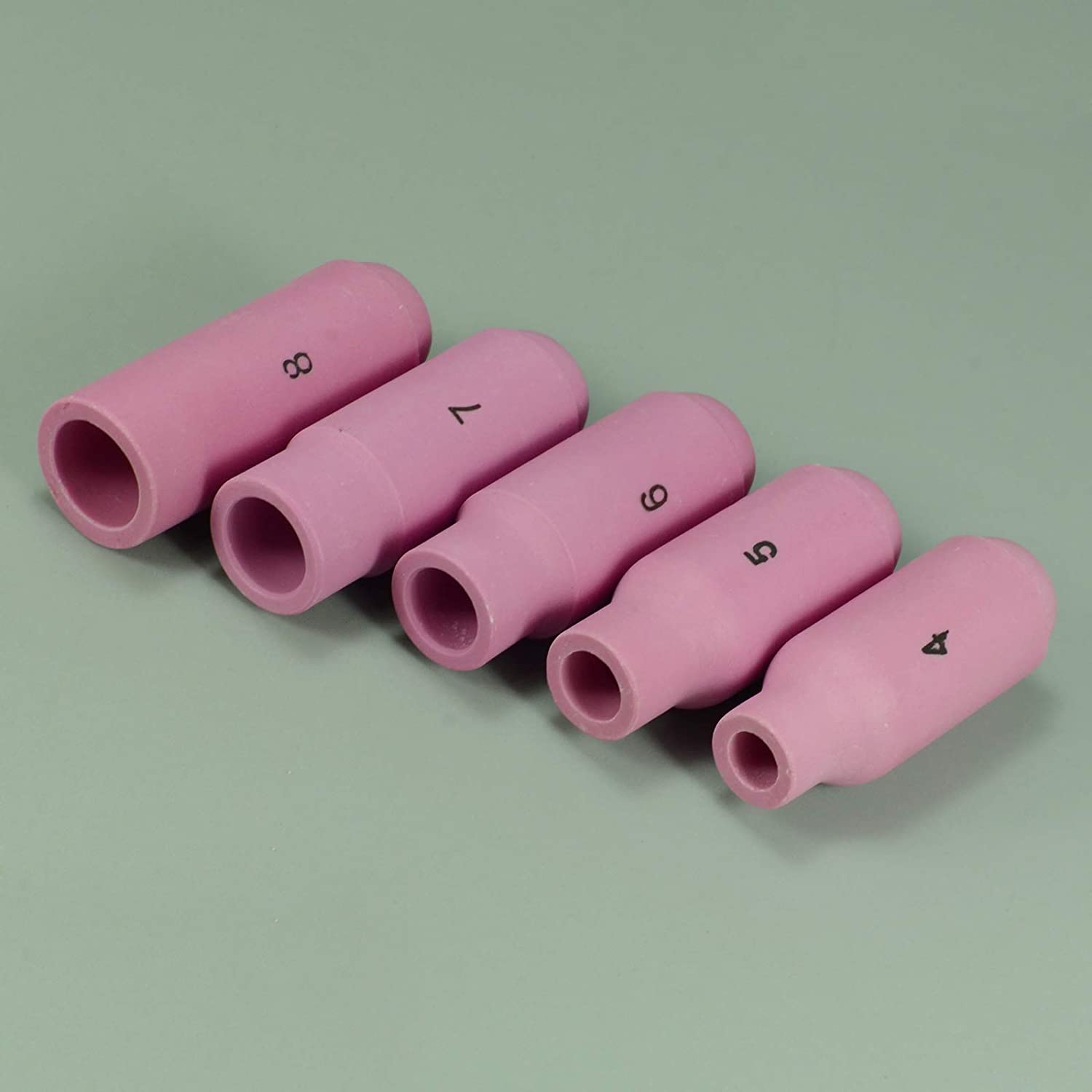 TIG Alumina Nozzles Ceramic Shield Cup Fit DB PTA SR WP 17 18 26 TIG Welding Torch (#4#5#6#7#8 Kit 10pcs)