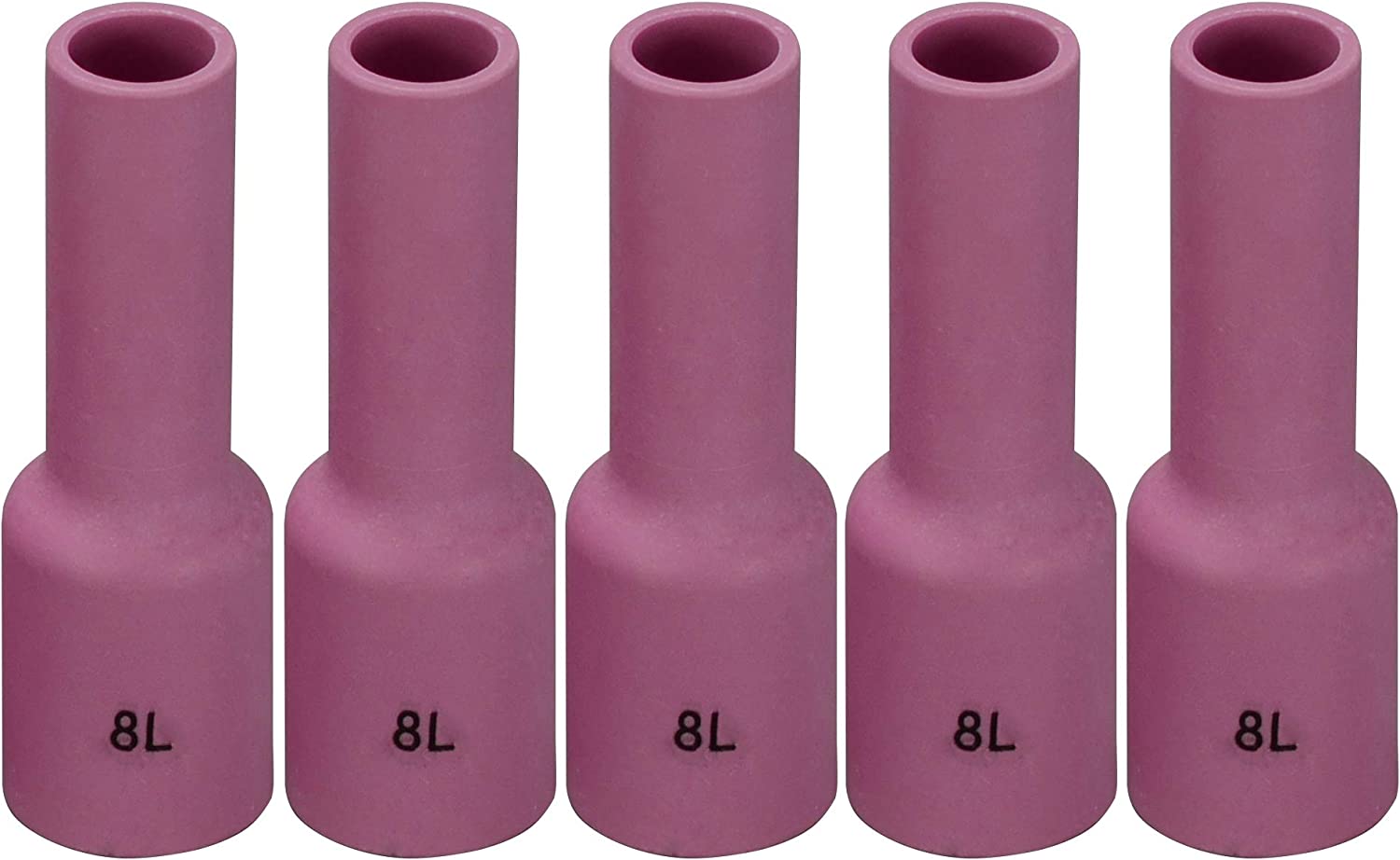 TIG Gas Lens Alumina Nozzle Ceramic Cup Long 54N14L (#8L 1/2" Orifice) Fit SR DTA DB WP 17 18 26 TIG Welding Torch 5pk