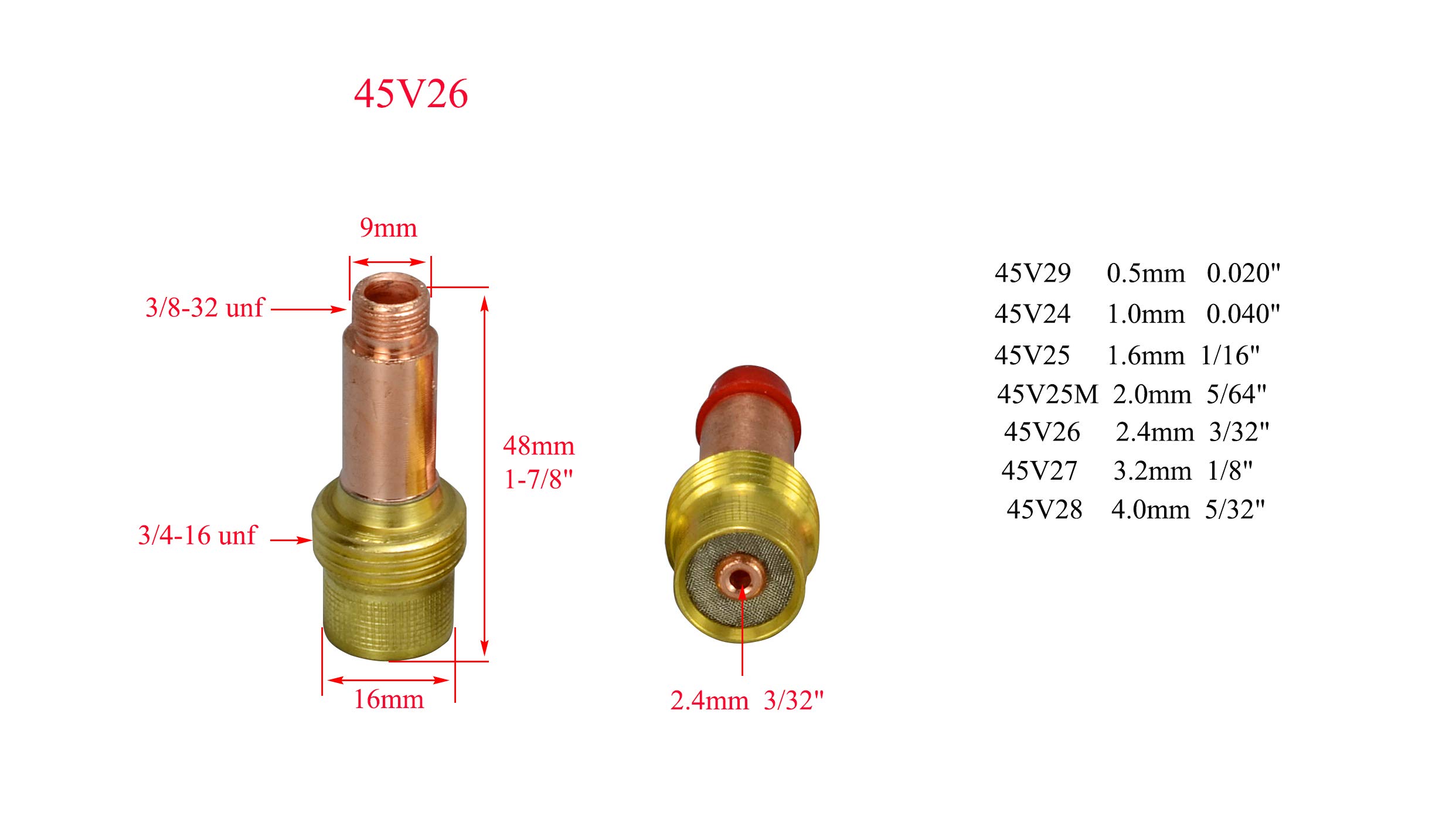 TIG Gas Lens Back Cap Collet Body Assorted Size Kit Fit QQ300 PTA DB SR WP 17 18 26 TIG Welding Torch 67pcs