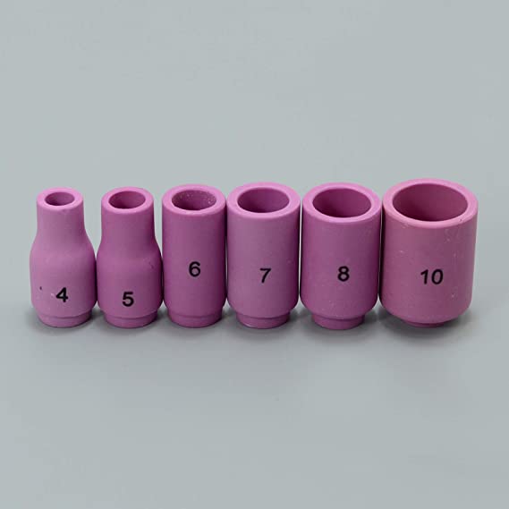 TIG Alumina Nozzle Shield Cup Assorted Size Kit 13N08 13N09 13N10 13N11 13N12 13N13 Fit SR WP 9 20 24 25 TIG Welding Torch 6pcs