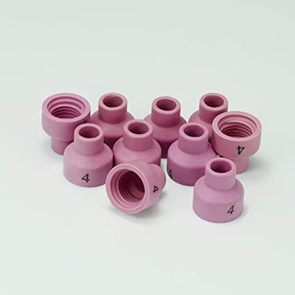 TIG Welding Torch WP 24 TIG Alumina Ceramic Cup Nozzles Accessories Consumables 53N24#4, 10pk