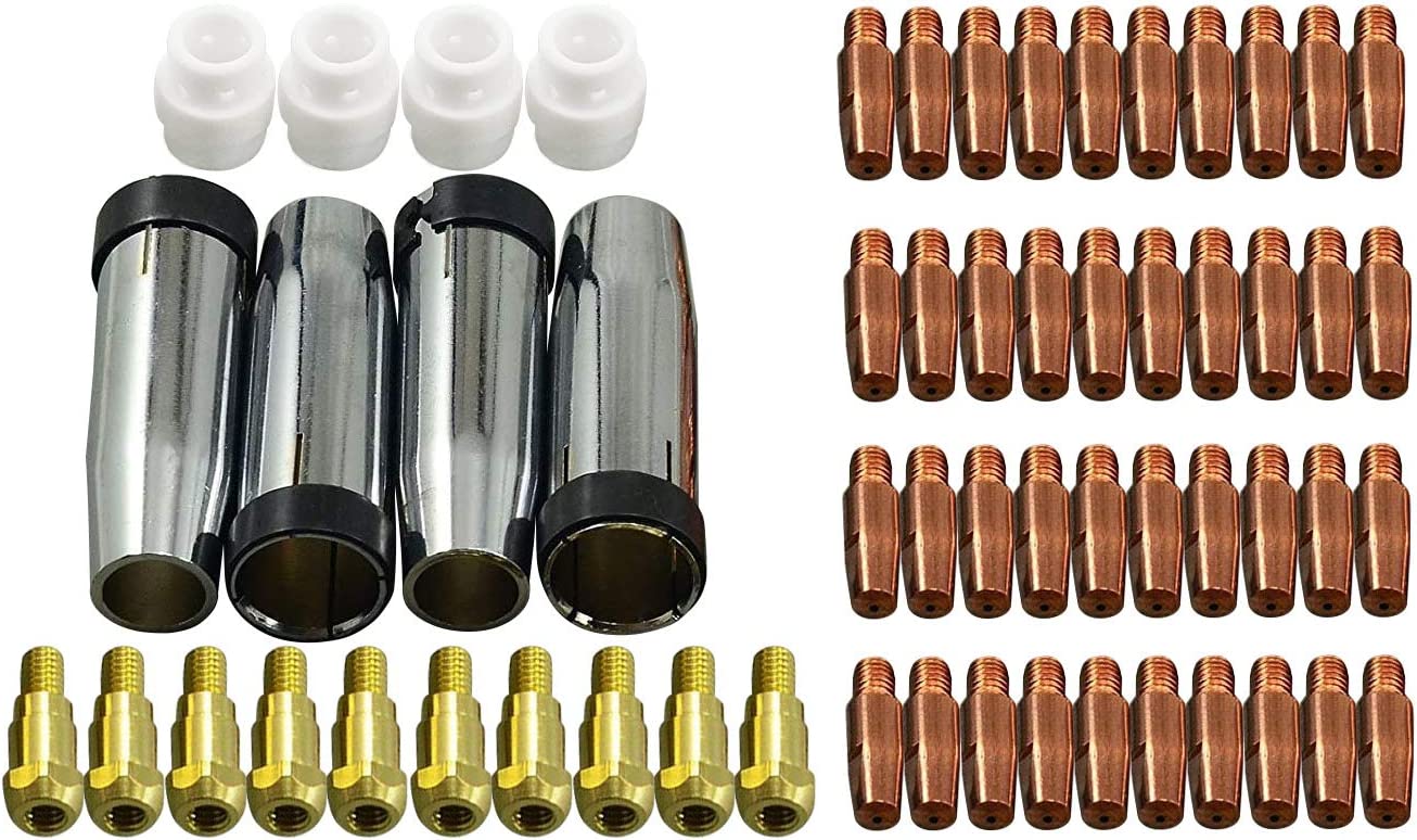 Contact Tip .040" .030" Conical Gas Nozzle Tip Holder Fit 24KD MB24 MIG MAG Co2 Welding Torch 59pcs 