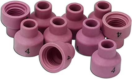 TIG Welding Torch WP 24 TIG Alumina Ceramic Cup Nozzles Accessories Consumables 53N24#4, 10pk