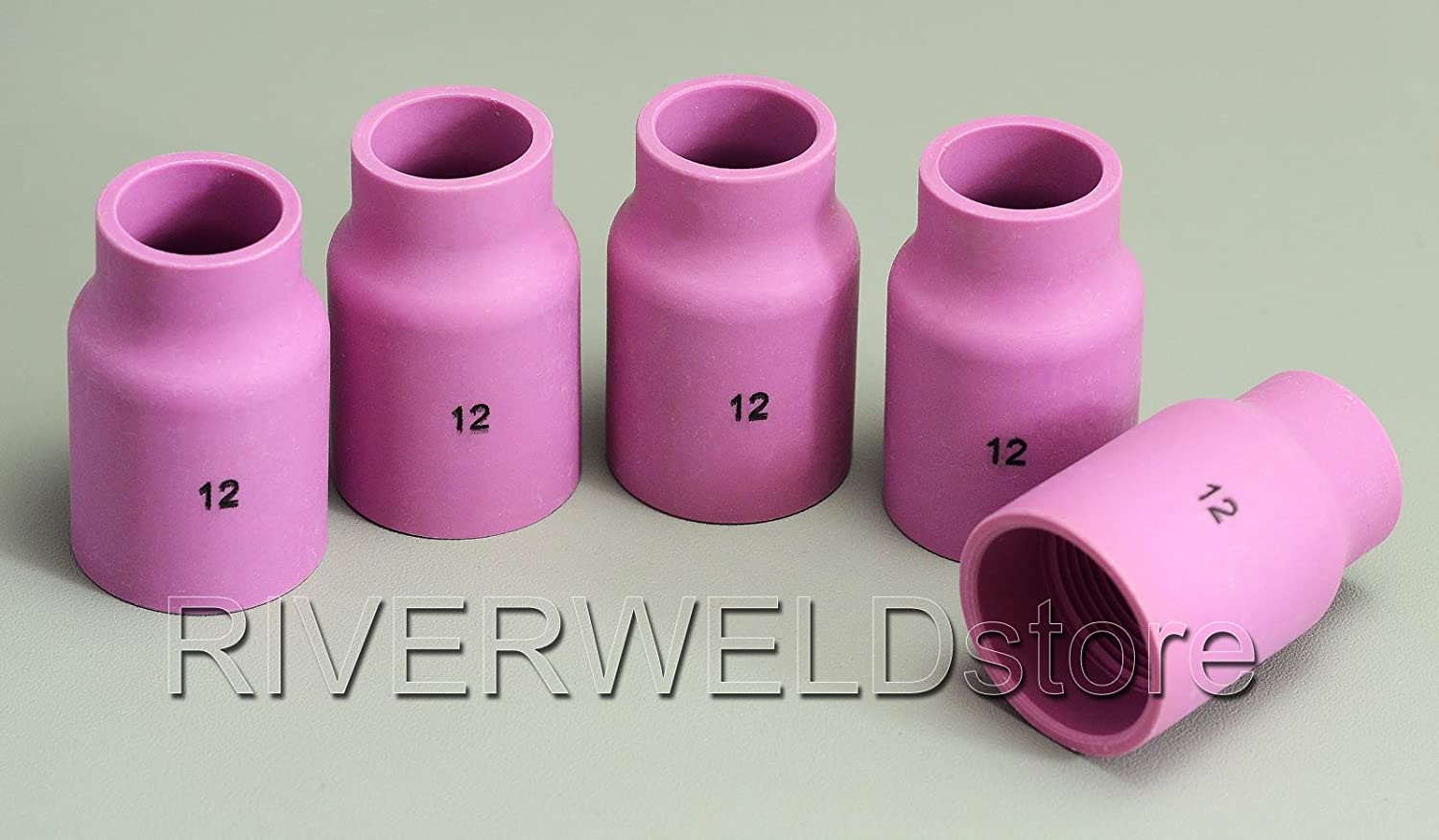 RIVERWELD 53N87 12# 3/4" Orifice Large TIG Gas Lens Alumina Nozzle Ceramic Cups Fit SR DB WP 9 17 20 18 26 TIG Welding Torch 5pk