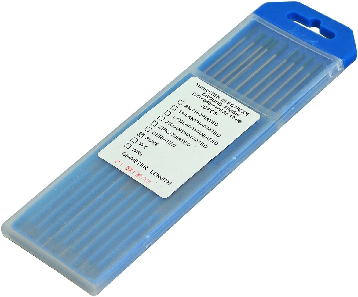 TIG Welding Pure Tungsten Electrode Green Tip WP Pack of 10 (1.6X175mm)