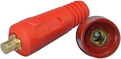 DKJ10-25 DKZ10-25 Quick Fitting TIG Cable Panel Connector Socket with Red Color