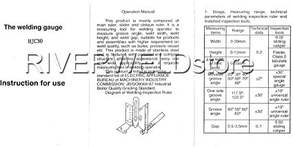 Welding Gauge Inspection Tool HJC-30 Multi-Function Gage Pit Test Ulnar Ruler