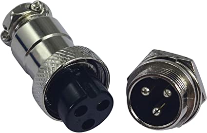 3pins Socket Connector Aviation Plug 16-3P Male+ Female Metal Self Locking,1Set