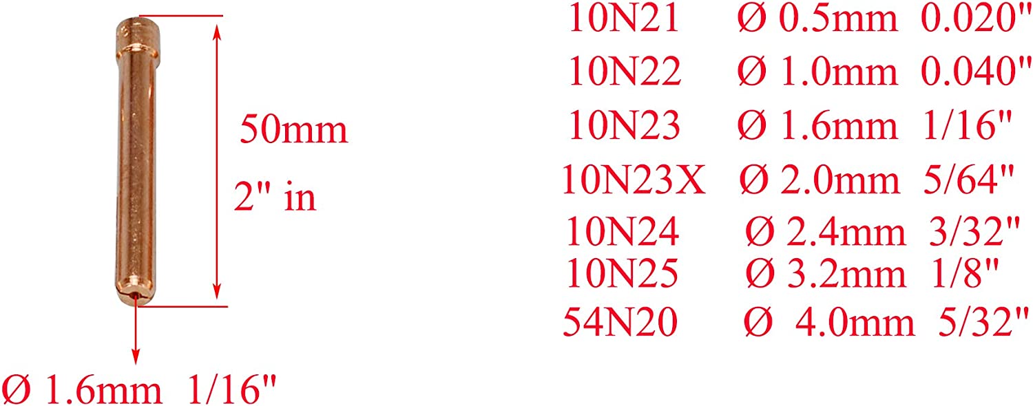 TIG Gas Lens Collet Body (45V26 3/32" & 2.4mm & Collet 10N24) (45V25 1/16" & 1.6mm & Collet 10N23) Glass Cup #10 5/8" #7 7/16" Assorted Kit for DB SR WP 17 18 26 Tig Welding Torch 15pcs