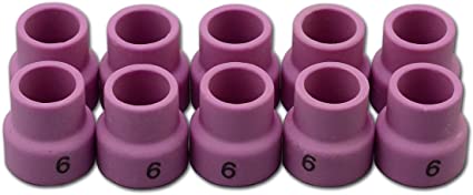 TIG Welding Torch WP 24 TIG Alumina Ceramic Cup Nozzles Accessories Consumables 53N26#6 10pk
