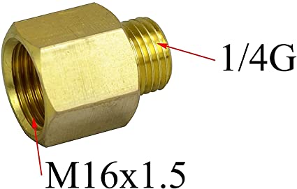 M16 x 1.5 Change 1/4G Connector Fitting for TIG Welding and Plasma Cutter Machine