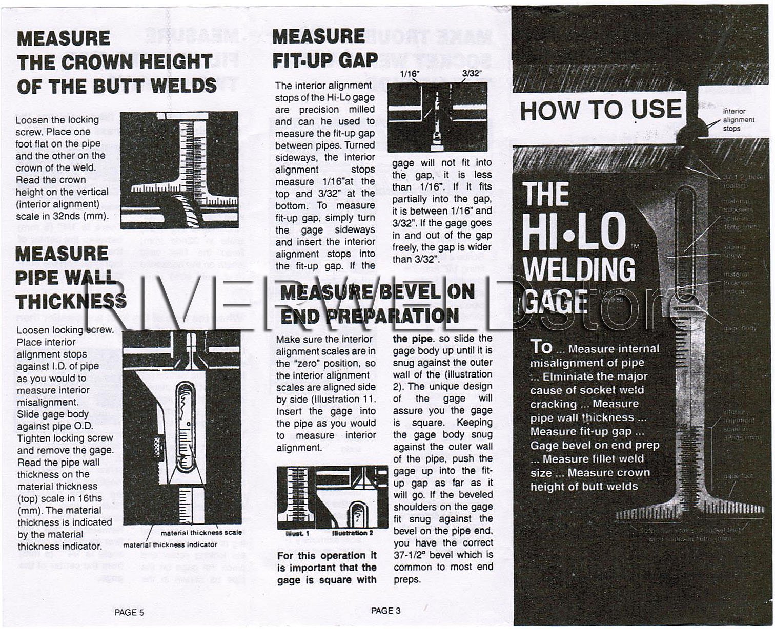 Hi Lo Welding Gauge Gage Test Ulnar Welder Inspection Gauge Both Inch and Metric