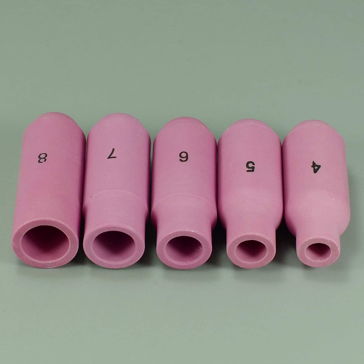 TIG Alumina Nozzles Ceramic Shield Cup Fit DB PTA SR WP 17 18 26 TIG Welding Torch (#4#5#6#7#8 Kit 10pcs)
