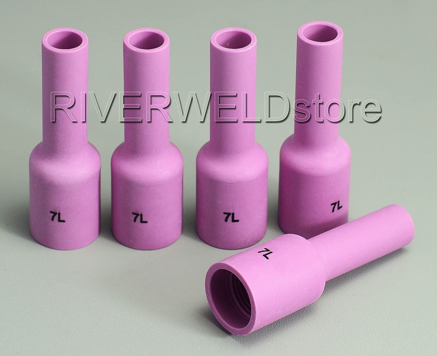 TIG Gas Lens Alumina Nozzle Ceramic Cup Long 54N15L (#7L 7/16") Orifice Fit SR DTA DB WP 17 18 26 TIG Welding Torch 5pk