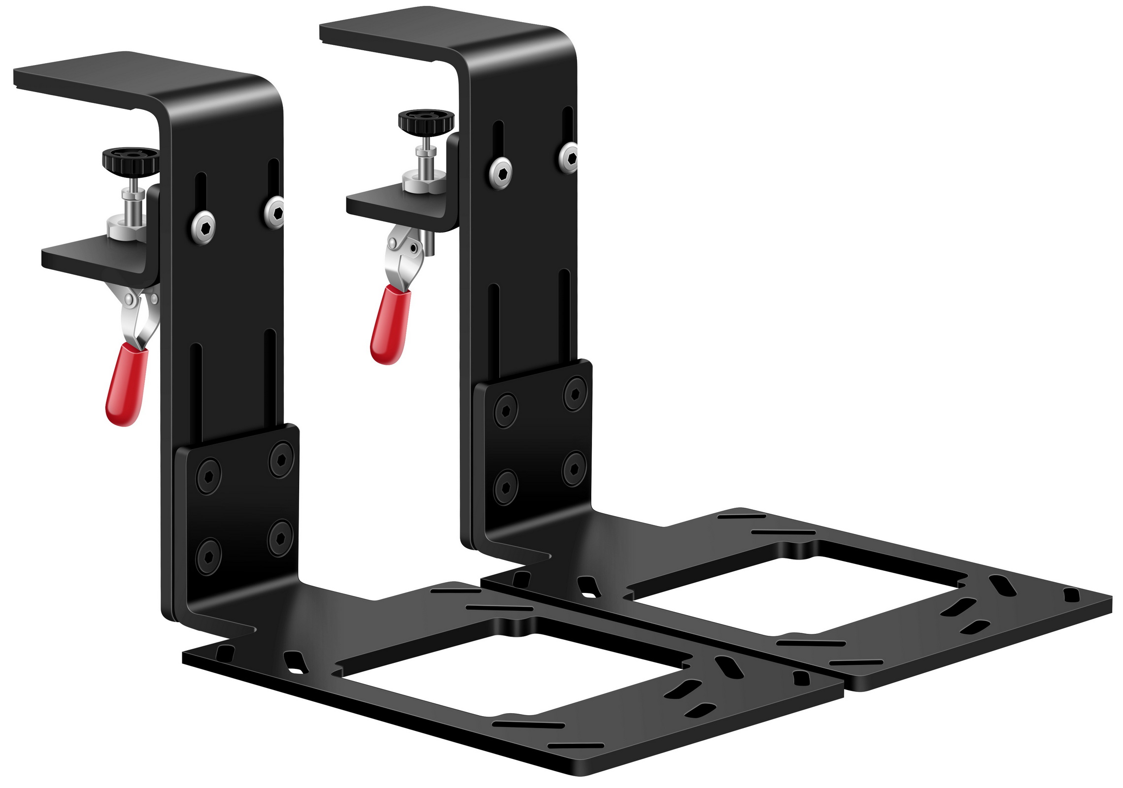 Set of 2 Desk Mounts Hotas Mount for Logitech G X52/X52 Pro/X56/X56 Rhino/Thrustmaster T.16000M with All Installation Bolts & Install Manual