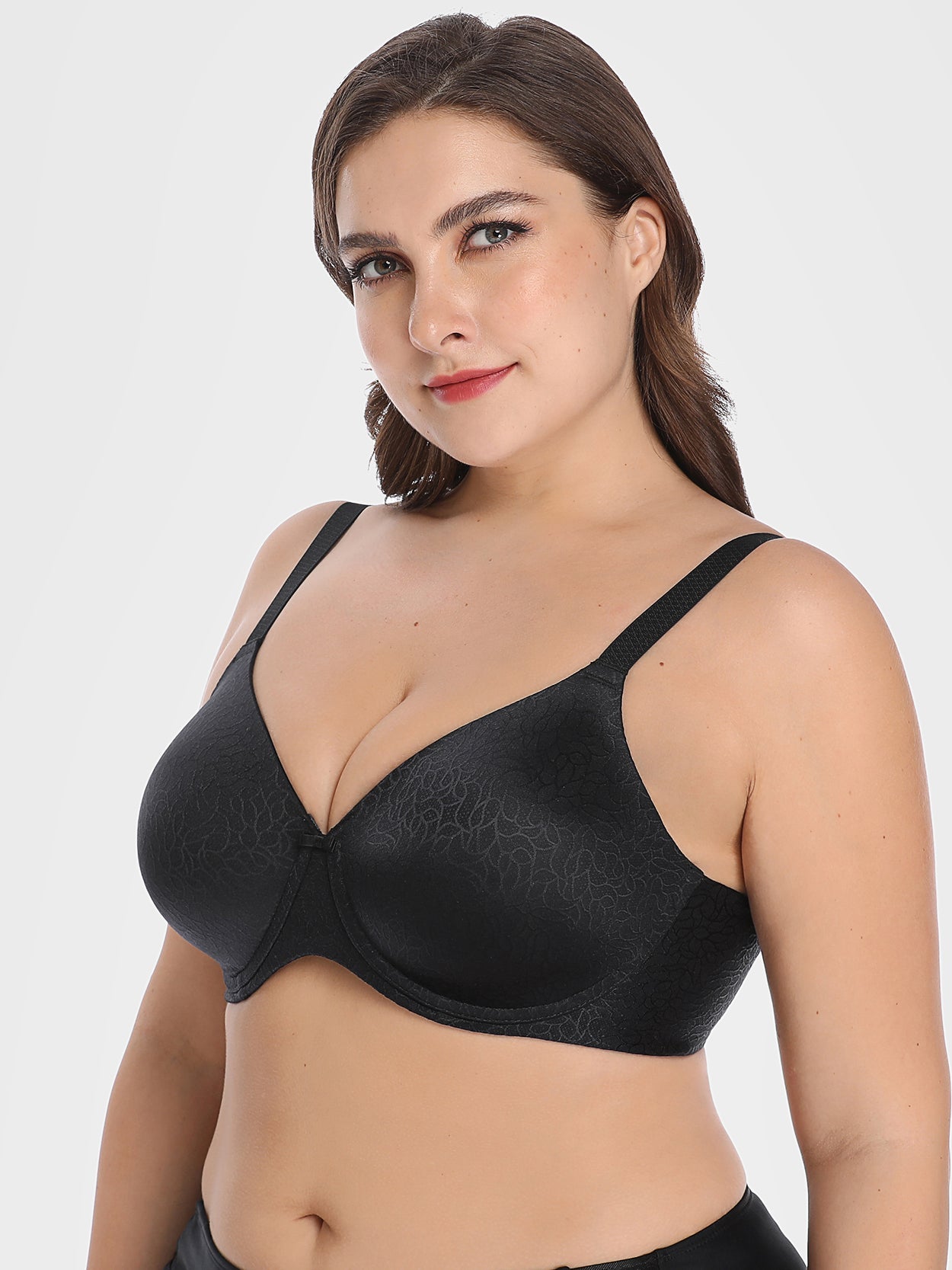 Deyllo Women's Wirefree Non Padded Plus Size Full Coverage