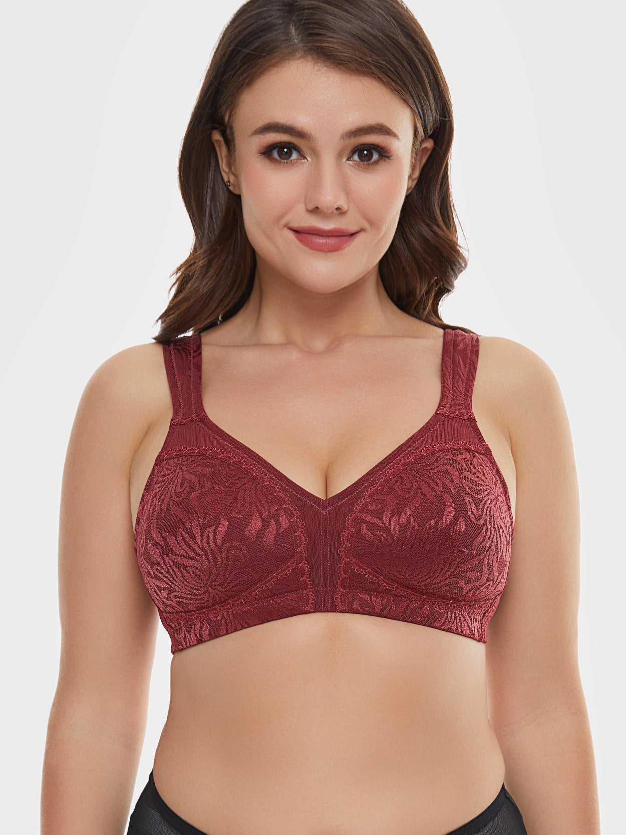 Deyllo Women’s Full Coverage Comfort Wire Free Minimizer Support Bra Non  Padded : : Clothing, Shoes & Accessories