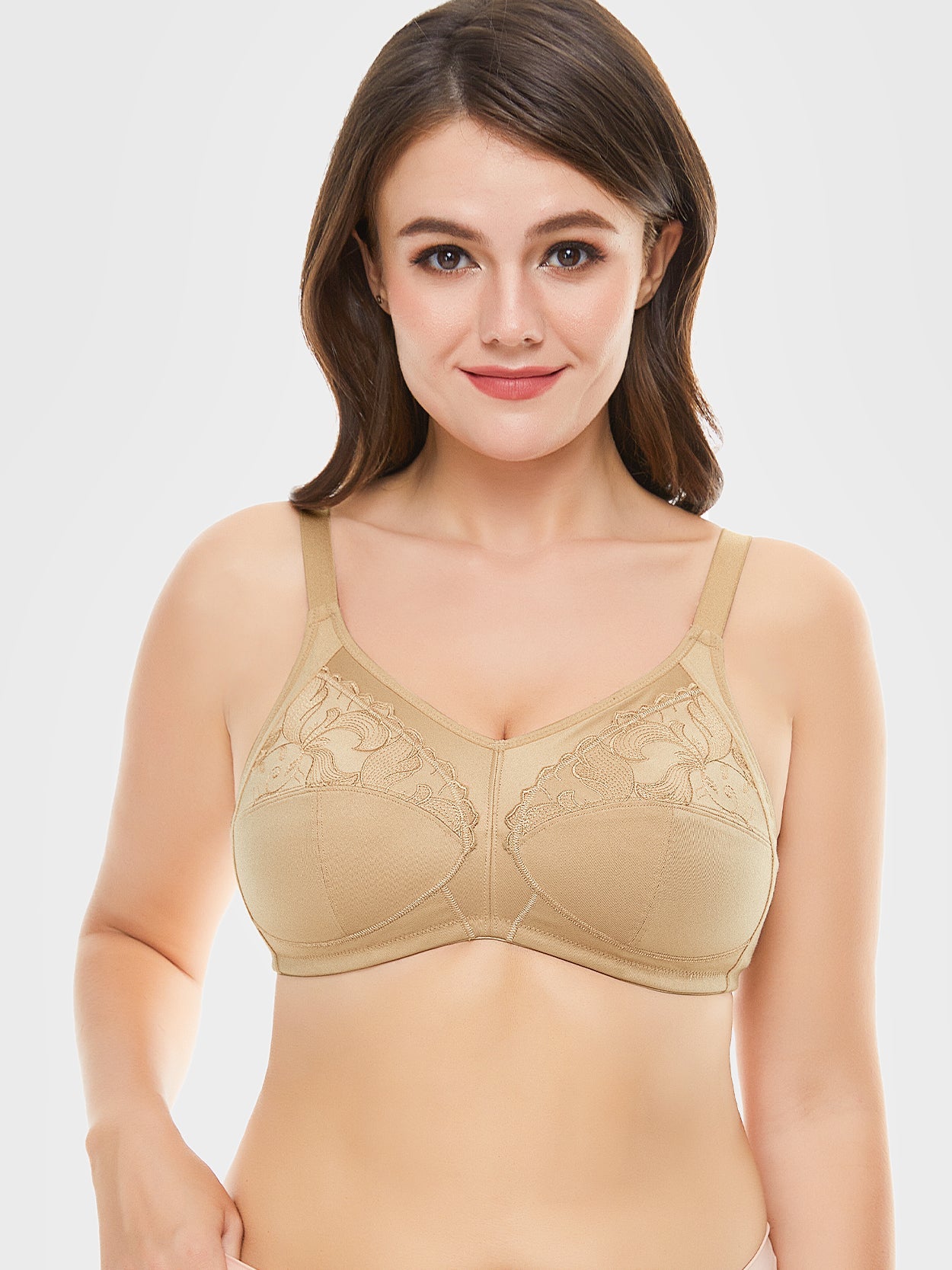 Deyllo Women’s Full Coverage Wire Free Plus Size Support Bra Non Padded  Minimizer : : Clothing, Shoes & Accessories