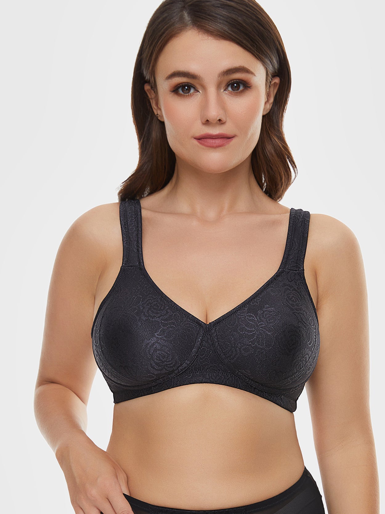 LoriEr Women's Minimizer Wireless Bra Full Coverage Deep V Plus Size Lace  Everyday Mesh Bras for Big Bust, Azure, Small : : Clothing, Shoes  & Accessories