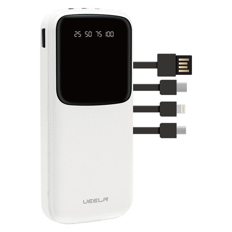 10000mah power bank with built-in cable 4 in 1 power bank