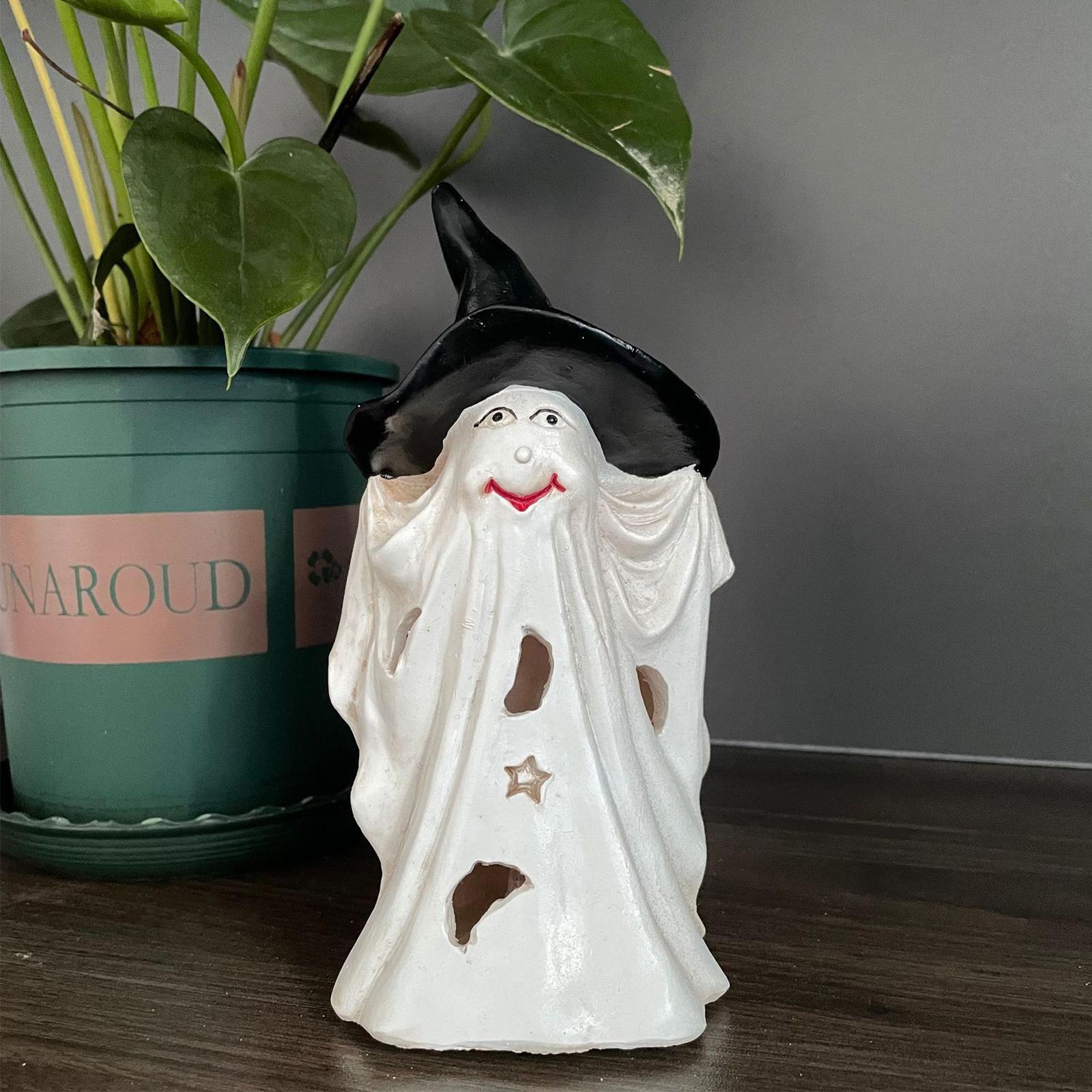 Halloween Ornament Garden Scary Ghost Statue Resin Patio Decoration 