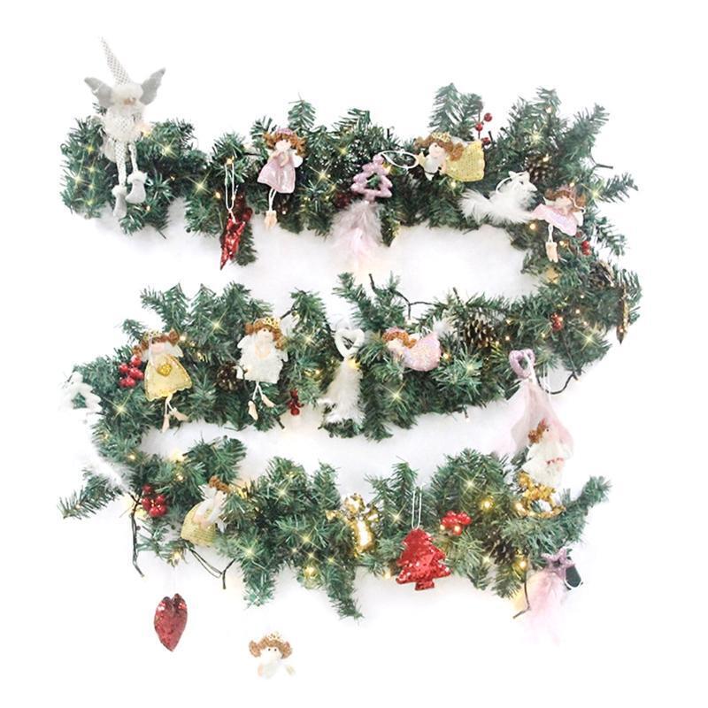 Artificial Christmas Garland LED Lights Xmas Bedroom Party Decoration