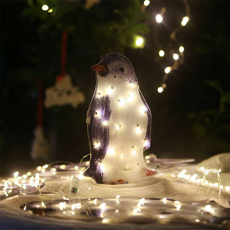 2022 New christmas garden decoration Light Penguin Acrylic 50 LED Lamp Stake Xmas Decor 2023 New Year&#39;s Eve Party Yard Decor New