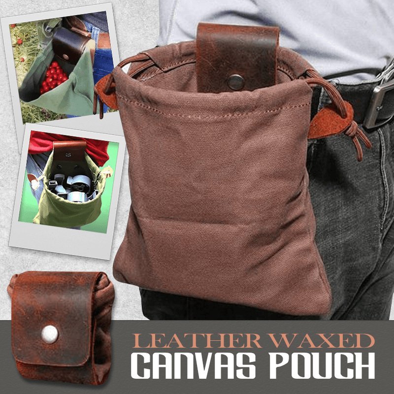 Leather Waxed Canvas Pouch Outdoor