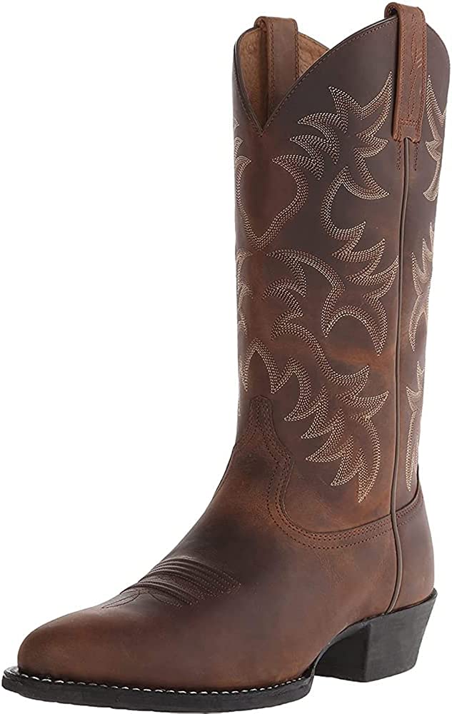 Western Boots For Men Cowboy Boots Lightweight Durable Round Toe Modern Boots