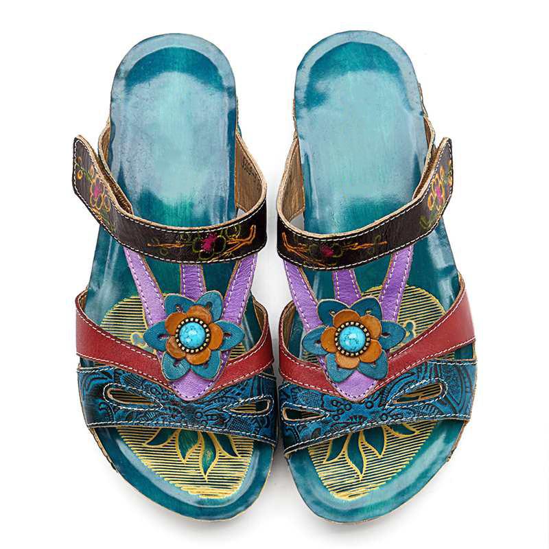 Bohemian style fashion non-slip wedge sandals