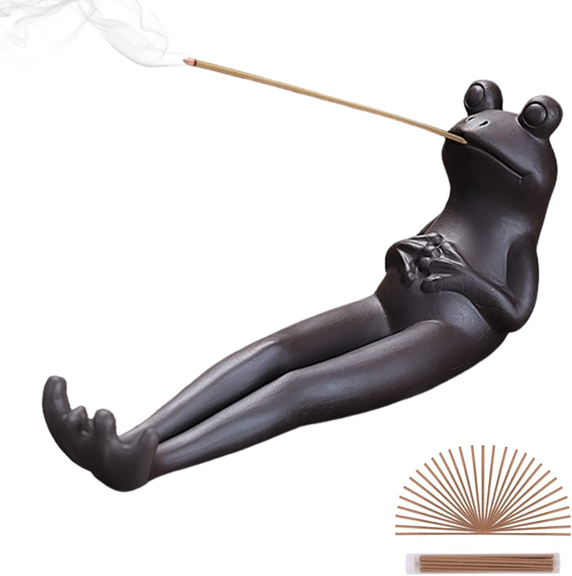 Frog Incense Stick Holder - Ceramic Insence Burner Ash Catcher