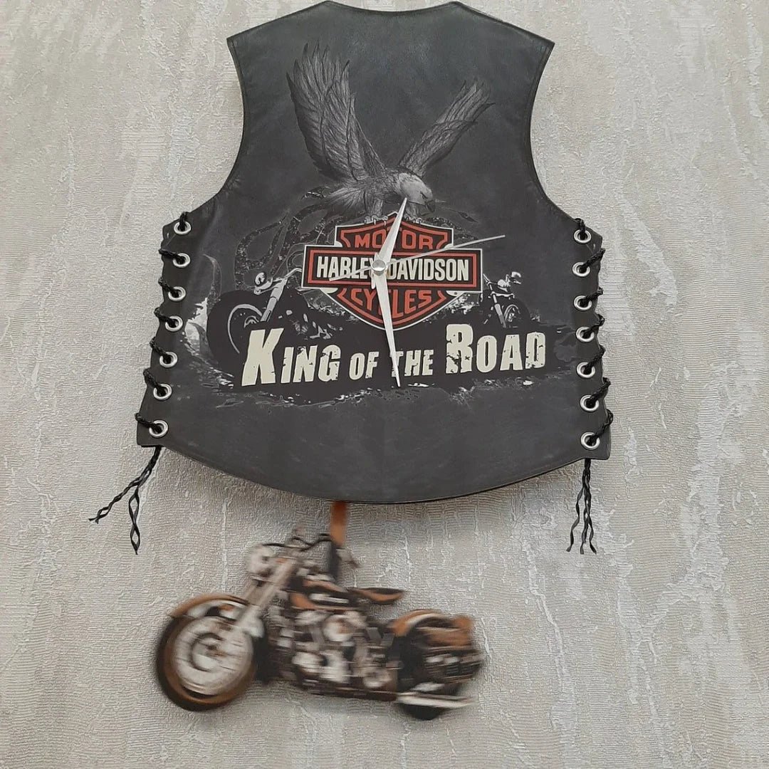Motorcycle Vest Wall Clock (Gifts for Bikers)