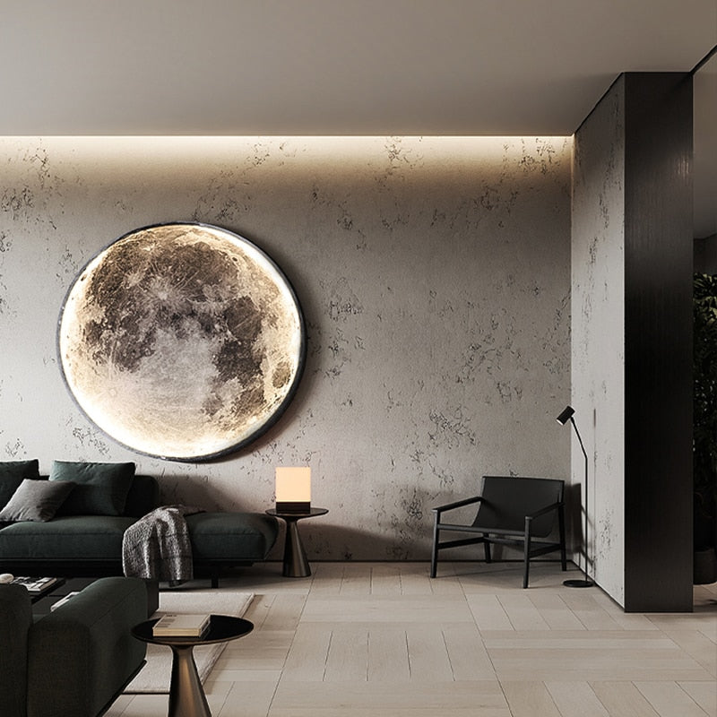 3D LED Moon or Earth Ceiling or Wall Lamp (3 Styles) 24CM-100CM