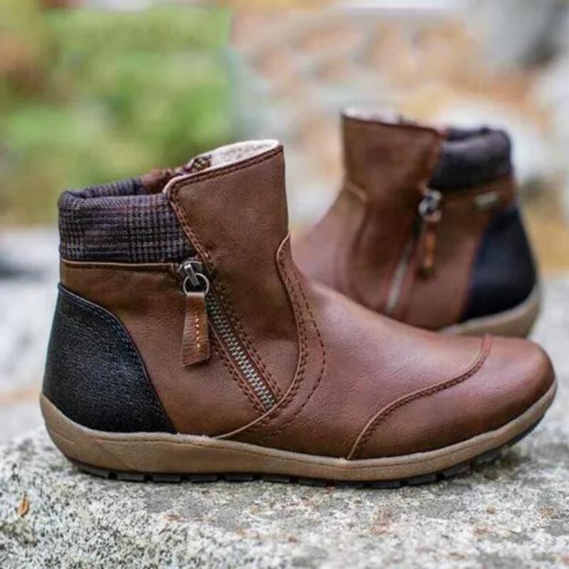 Women's Boots Plus Size Booties Ankle Boots Flat Heel Round Toe Vintage Casual Outdoor Daily Walking Shoes