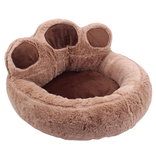 Comfortable furry paw bed for pet cats