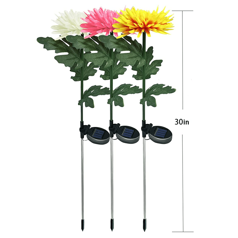 Solar Flower Lights Outdoor Decorative Chrysanthemum Solar Garden Stake LED