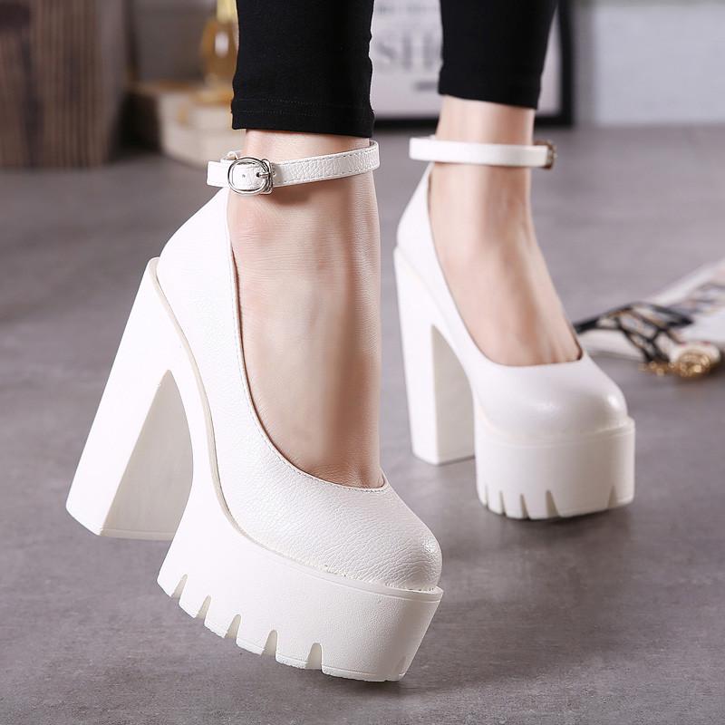 Casual High-heeled Shoes Sexy Thick Heels Platform Pumps