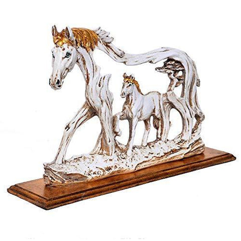 Feng Shui Galloping Horse Showpiece with Wooden Base