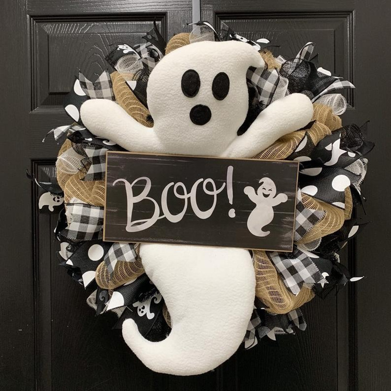 Wreath Seasonal Accessories Lovely Door Hanger Cute Ghost Halloween Decoration