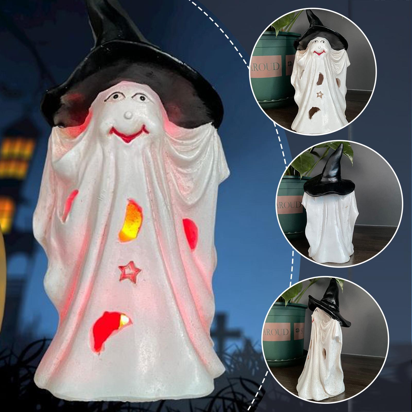 Halloween Ornament Garden Scary Ghost Statue Resin Patio Decoration 