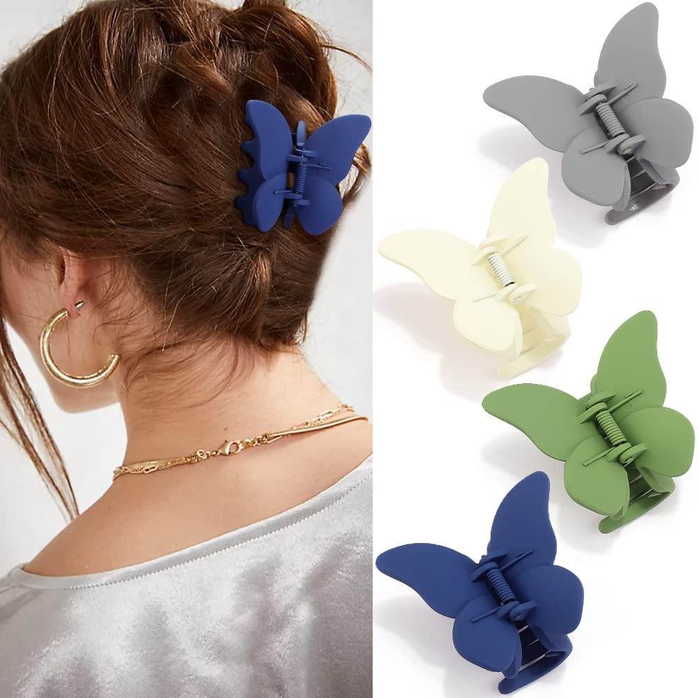 4PCS Cute Hair Clips Butterfly Claw Clips for Thin Hair Clips