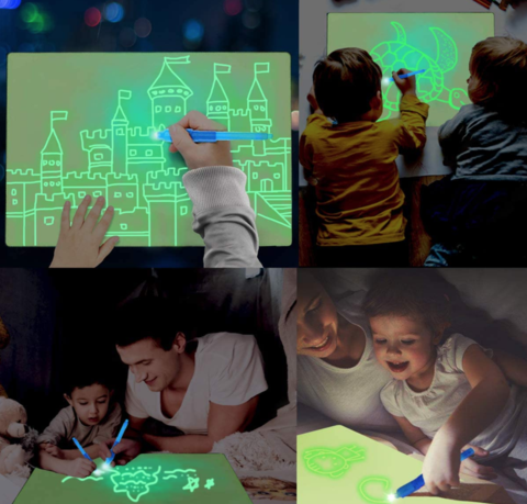 Made to stimulate the minds of kids and let them use their creativity. Making it easy and fun to do things like make they're own comic books or cartoons. Imagination is key for kids to use their minds to create their own masterpiece. Also ideal for stencilling, calligraphy, sketching and drawing etc.
