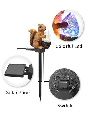 Details presentation of squirrel solar outdoor light