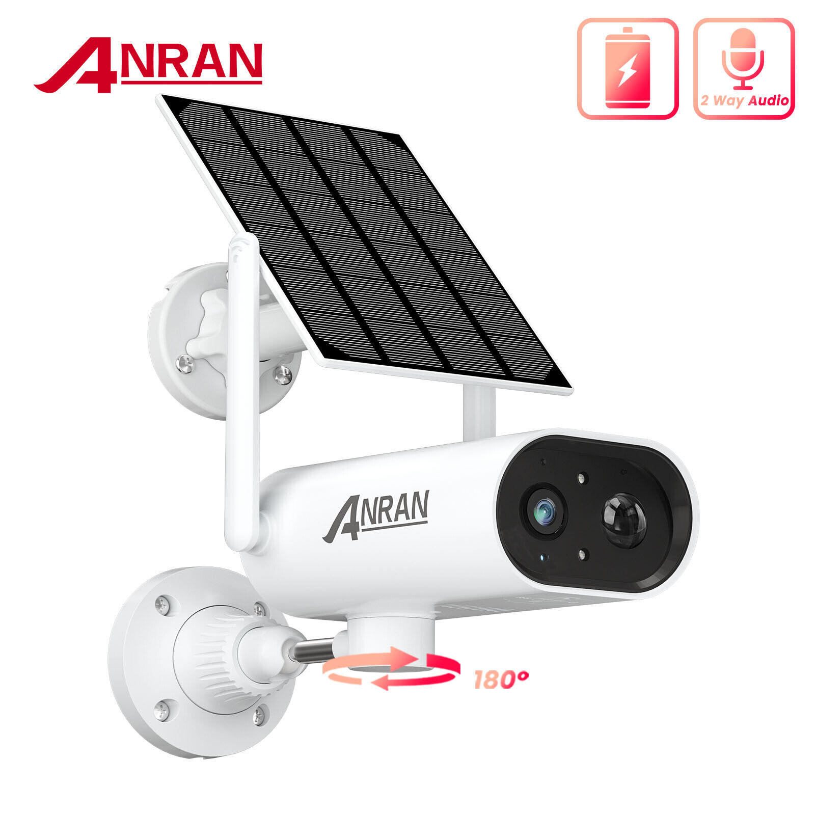 （Additional camera）ANRAN 2K Wifi Security Camera Outdoor Home Solar Battery Camera