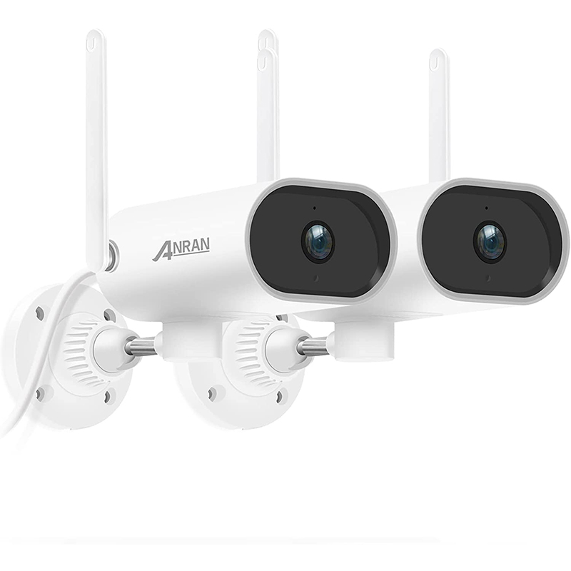【2 Pack】 Outdoor Home Security Camera, ANRAN 1080P Wired WiFi 180° Rotating Surveillance Cameras with Two-Way Audio,Night Vision,Remote Access