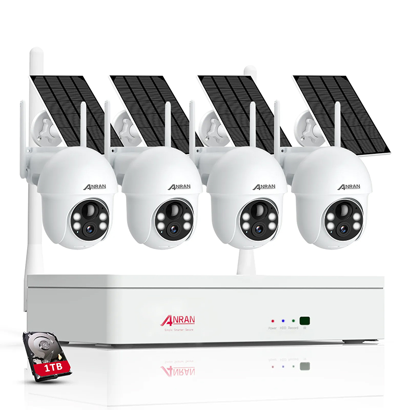 ANRAN Pro 2K 3MP Solar Battery Cameras System 1TB HDD Built-in