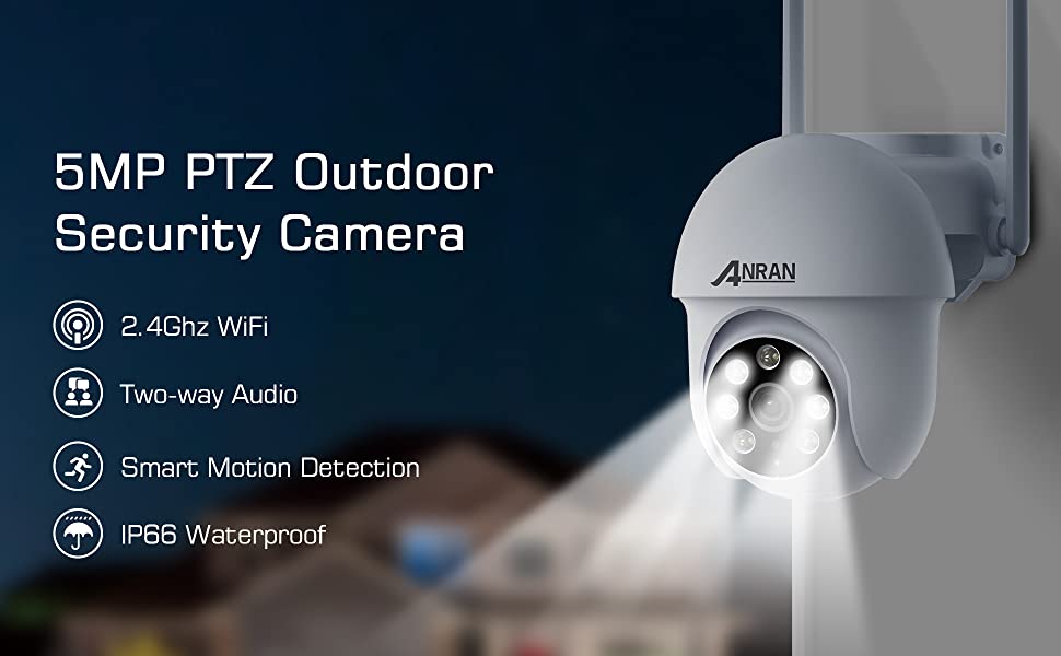 ANRAN P3 Max HD WiFi防犯カメラ ANRAN P3 Max 5MP WiFi PTZ Camera with 360° View（Can't add