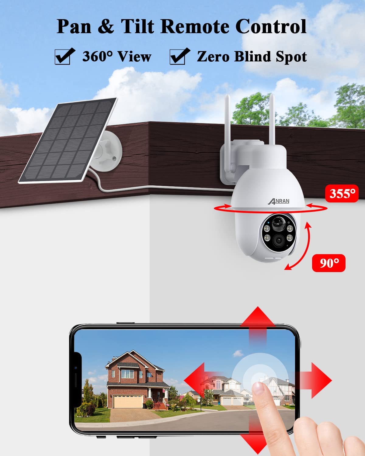 ANRAN Q3 White 5MP Solar Battery Camera